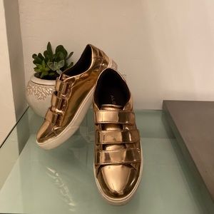 Aldo Gold Velcro Sneakers